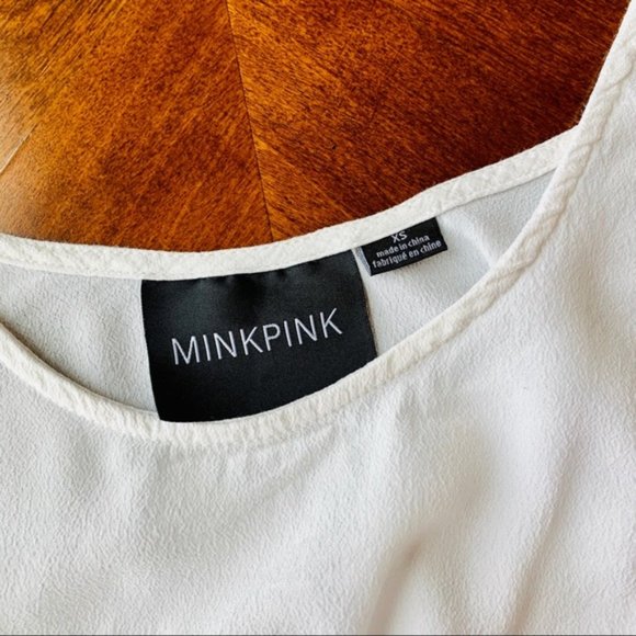 MINKPINK White Crop Top Tank Top - Picture 2 of 3